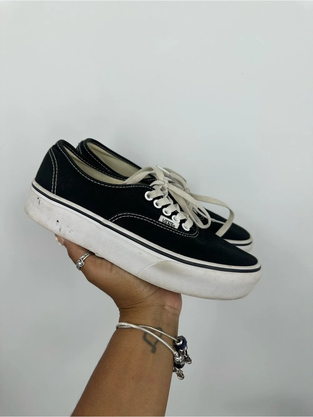 Vans Skate Black Platform Shoes Size Women's 8.5 Grunge Skater
